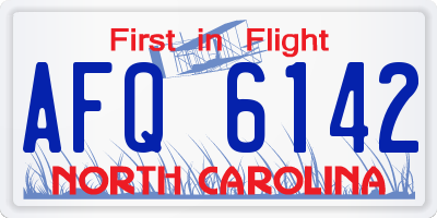 NC license plate AFQ6142