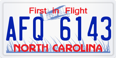 NC license plate AFQ6143