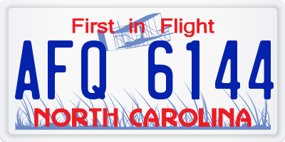 NC license plate AFQ6144