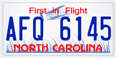 NC license plate AFQ6145