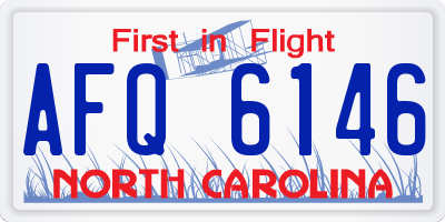 NC license plate AFQ6146