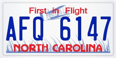 NC license plate AFQ6147