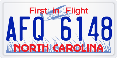NC license plate AFQ6148