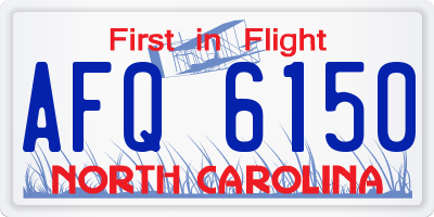 NC license plate AFQ6150