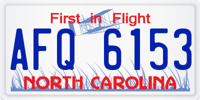 NC license plate AFQ6153