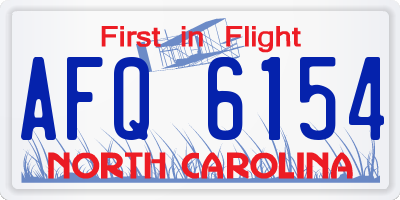 NC license plate AFQ6154