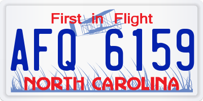 NC license plate AFQ6159