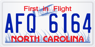 NC license plate AFQ6164