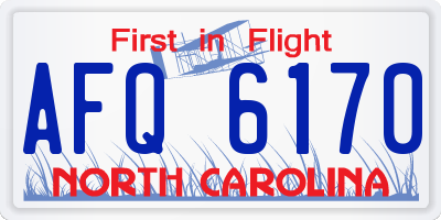 NC license plate AFQ6170
