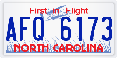 NC license plate AFQ6173