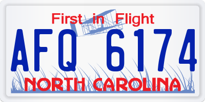 NC license plate AFQ6174