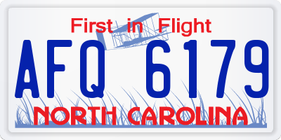 NC license plate AFQ6179