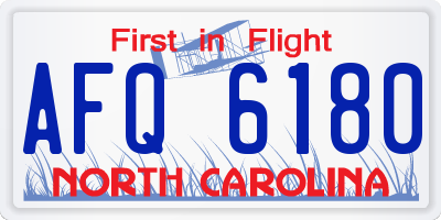 NC license plate AFQ6180
