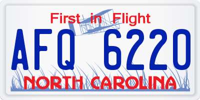NC license plate AFQ6220