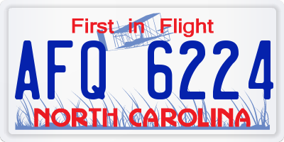 NC license plate AFQ6224