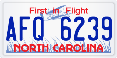 NC license plate AFQ6239