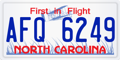 NC license plate AFQ6249
