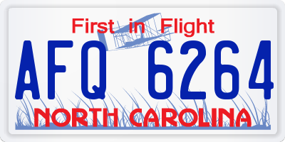 NC license plate AFQ6264