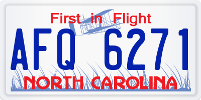 NC license plate AFQ6271