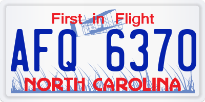 NC license plate AFQ6370