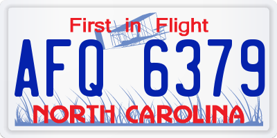 NC license plate AFQ6379