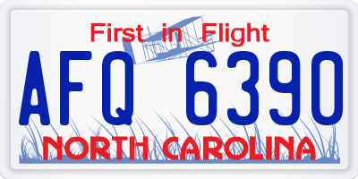 NC license plate AFQ6390