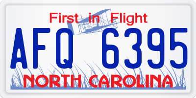 NC license plate AFQ6395