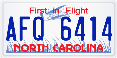 NC license plate AFQ6414
