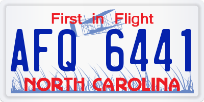 NC license plate AFQ6441