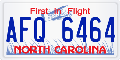 NC license plate AFQ6464