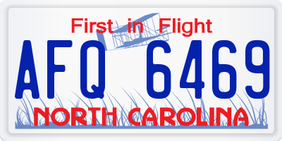 NC license plate AFQ6469
