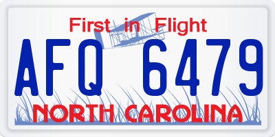 NC license plate AFQ6479