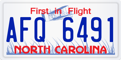 NC license plate AFQ6491