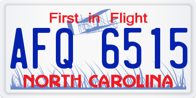 NC license plate AFQ6515