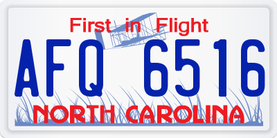 NC license plate AFQ6516