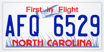 NC license plate AFQ6529