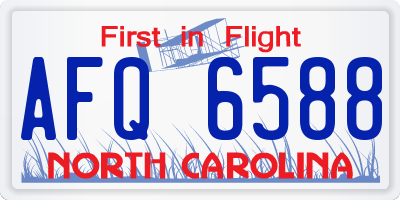 NC license plate AFQ6588