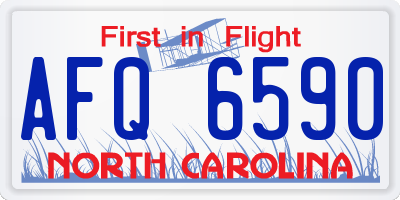 NC license plate AFQ6590