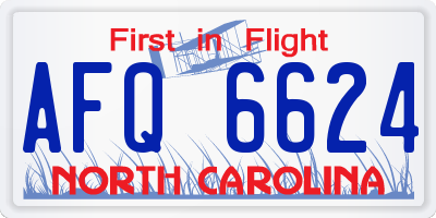 NC license plate AFQ6624
