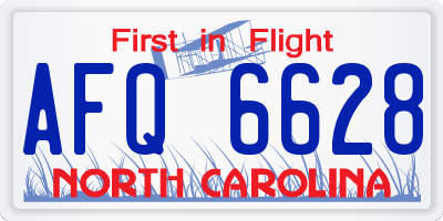 NC license plate AFQ6628