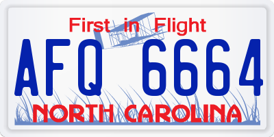 NC license plate AFQ6664