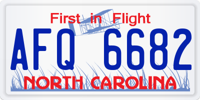 NC license plate AFQ6682