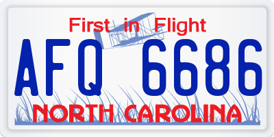 NC license plate AFQ6686