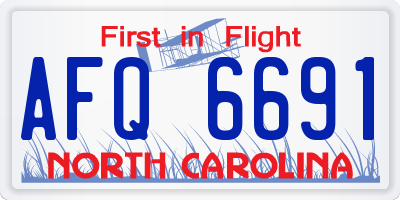 NC license plate AFQ6691