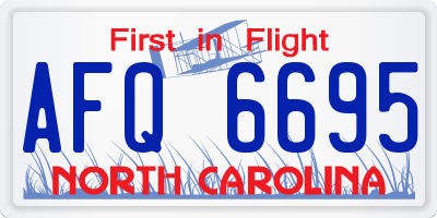 NC license plate AFQ6695