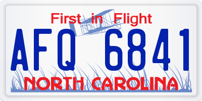 NC license plate AFQ6841