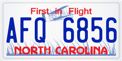NC license plate AFQ6856