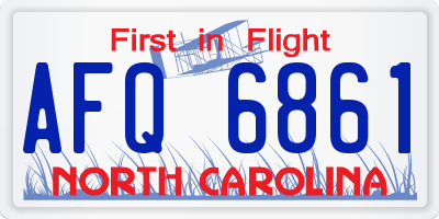 NC license plate AFQ6861