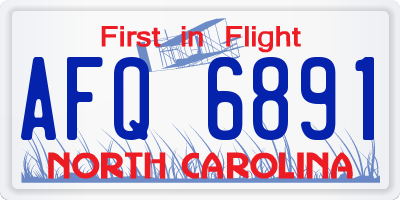 NC license plate AFQ6891