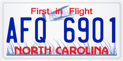 NC license plate AFQ6901
